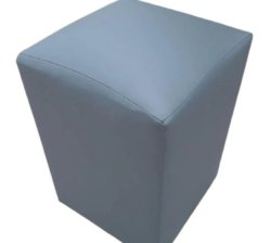 Rectangular Leather Ottoman With Memory Foam Seat Foot Rest Stool - Grey