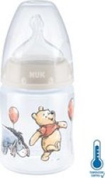 Nuk First Choice Temperature Control Winnie The Pooh Bottle 150ML From Birth Eeyore Beige