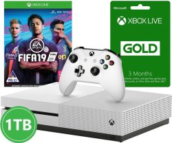 Microsoft - Xbox One S 1TB Console - Includes Fifa 19 + 3 Months Live White
