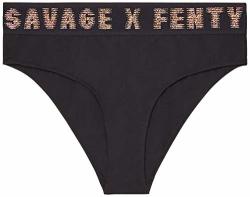 Savage X Fenty Women's Reg High Leg Bikini Black Caviar S