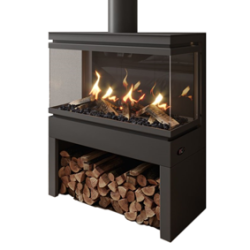Emberglo 700 Freestanding Gas Fireplace Black