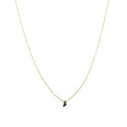 Honeycat Black Onyx Karma Single Crystal Necklace In Gold Plate Minimalist Delicate Jewelry