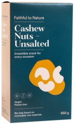 Faithful To Nature Cashew Nuts - Unsalted - 650G