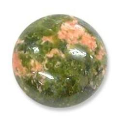 Unakite - Green With Mottled Red Round Cabochon - 1.69cts