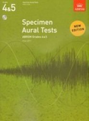 Specimen Aural Tests Grades 4 & 5 With 2 Cds - From 2011 Paperback New Edition