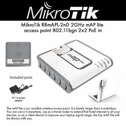 Mikrotik Routerboard RBMAPL-2ND 2GHZ Map Lite Access Point Wireless Systems 802.11BGN 2X2 Poe In 10 100 Ethernet Ports: 1 Antenna Gain Dbi: 1.5.
