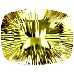 30.60ct Quartz G.i.s.a.certified Top Adamantine Golden Yellow Vvs Millennium Cushion