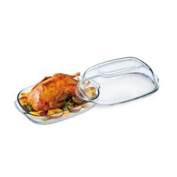 Oblong Glass Casserole With Lid 8L