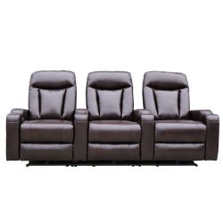 Electric Recliner Chair 3 Seater Lounger Sofa Sleeper Couch Cup Holders