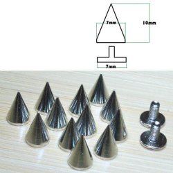 Silver 10mm Screw-back Spikes - 10 Pack