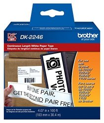Brother Genuine DK-2246 Label Paper For Brother Ql Label Printers - Continuous Length Black On White Paper Labels 4.07 X 100 103MM X 30.4M