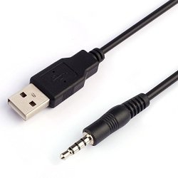 Ushot 3.5MM Aux Audio To USB 2.0 Male Charge Cable Adapter Cord For Car MP3 Black One Size