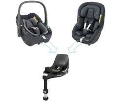 Maxi Cosi Pebble Pro Birth To Apprx. 12 Mnths + Pearl Pro 2 6M To 4YRS + Family Fix 3 Isofix Base