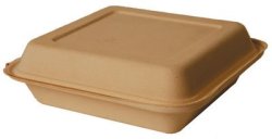 GREE 600ML Single Compartment Sugarcane Takeaway Box - Pack Of 50