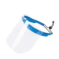 Safety Face Shield With Clear Polycarbonate Visor All-purpose Face Shield Adjustable Head Straps Full Face Shield Eye & Head Protection Blue