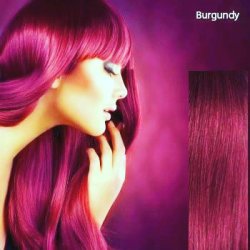Fullhead Straight Hair Extension With 5 Clips Cherry Red Burg