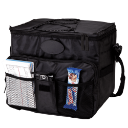 18 Can Cooler With 2 Front Mesh Pockets - Black