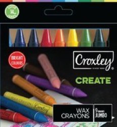 Croxely Create 14MM Jumbo Wax Crayons Box Of 9 Colours