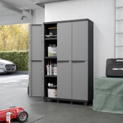 Storage Cabinet 3 Doors Spaceo Grey 170X102X39CM