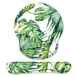 Tropical Leaf Mouse Pad With Wrist Support And Keyboard Wrist Support Set