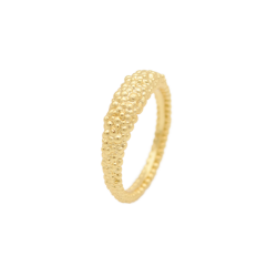 Hera 18CT Gold Pebbled Ring - 58 Gold