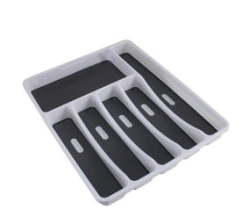 6 Compartment XL Drawer Cutlery Organizer Tray With Guide Icons 41X33CM