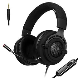 PS4 Gaming Headset With Microphone Mute Fabric Headband Xbox One PC Stereo Headphones 3.5MM Wired Over Ear In-line Volume Control Noise Cancelling For Computer
