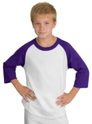 Sport-tek Youth Colorblock Raglan Jersey White purple XL