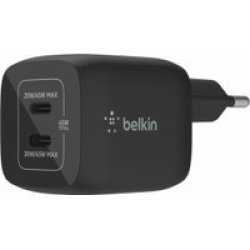 Belkin Dual 45W Usb-c Pd Gan Fast Charger With Pps Black