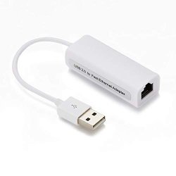 Junmin USB 2.0 To Ethernet Adapter 10 100MBPS USB 2.0 To RJ45 Lan Network Ethernet Adapter Card For Mac Os Laptop PC Win 7 8 10 Xp White