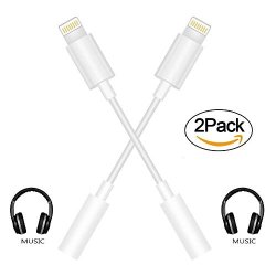 Lightning Iphone 7 Adapter Lightning Adapter And Charger Lightning To 3.5MM Aux Headphone Jack Audio White