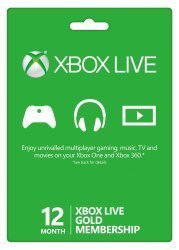 Xbox Live 12-Month Gold Membership Card
