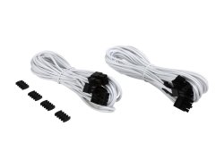 - Premium Individually Sleeved Pcie Cables With Dual Connectors - White