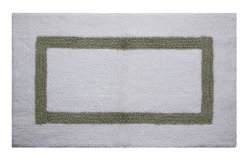 Better Trends Pan Overseas Hotel Collection 200 Gsf 100-PERCENT Cotton Reversible Bath Rugs 17 By 24-INCH White sage 2-PACK