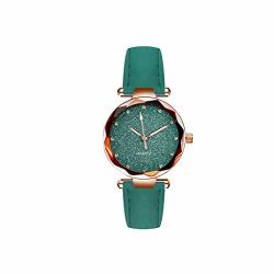 Dragonhoo Women Fashion Rhinestone Rose Gold Quartz Watch Female Belt Watches Casual Quartz Watch Green