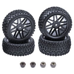 DNhobby Hobbypark Front & Rear Wheels And Tires 12MM Hex Hub With Foam For Redcat Shockwave Tornado Epx S30 1 10 Off Road Buggy Pack Of 4