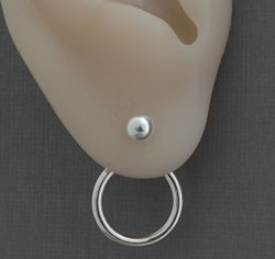 Petite Tiny Two Sided Front Back Ear Jacket Hoop Earrings Sterling Silver Little Ball Post Studs