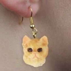 Conversation Concepts Red Shorthaired Tabby Cat Earrings Hanging