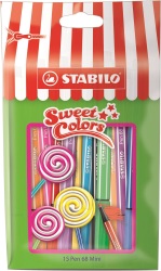 STABILO Pen 68 1.0mm Mini Sweet Colors Fibre Tip Pens Pouch Of 15
