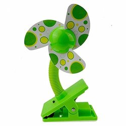 Unetox MINI Fan Portable Flexible Clip-on Fans Fan With Safe Blades Portable Air Cooling For Baby Prams Strollers Green