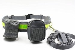 She-love Hands Free Dog Leash Reflective Traction Kit Waist Leashes Perfect For Hands Free Walking Grey