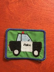 Green Police Car Badge Patch