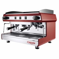 Tanya Commercial Espresso Machine - 2 Group Aep Semi-automatic Red Inox
