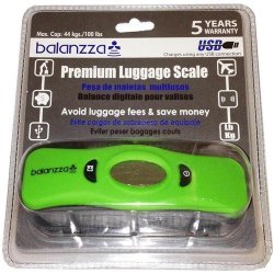 Balanzza MINI USB Rechargable Digital Luggage Scale Capacity With Backlight Display BZ400U 5 Years Green One Size