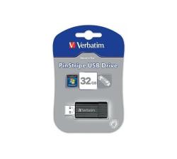 Verbatim Pinstrip 32GB Black USB 2.0 Type-a USB Flash Drive 49064