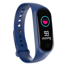 SADI Store Bakeey M4S Heart Rate Blood Pressure Oxygen Monitor Multi-sport Modes Call Rejection USB Charging Smart Watch - Blue