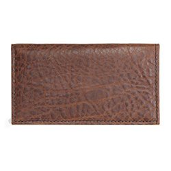 Hunter Allen Textured Bison Leather Checkbook Cover - Tuscan