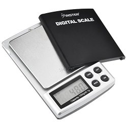 Insten Portable Digital Scale For Kitchen Jewelry Refined Accuracy 0.1G 0.005OZ To 1000G 35.3 Oz With Backlit Display Silver