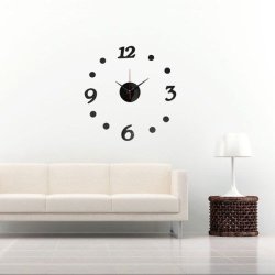 3d Diy Number Decal Frameless Wall Clock Room Decoration