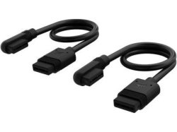 Corsair Icue Link Cable 2X 200MM With Straight slim 90 Degree Connectors Black